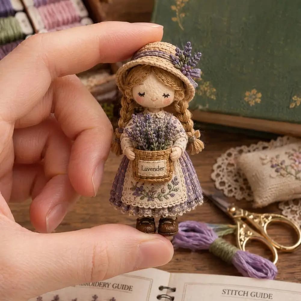 Diy Patchwork Kit Patchwork Girl Diy Kit with Pre-cut Fabric Needles 3d Sewing Craft Set for Home Decor Forest for Teens