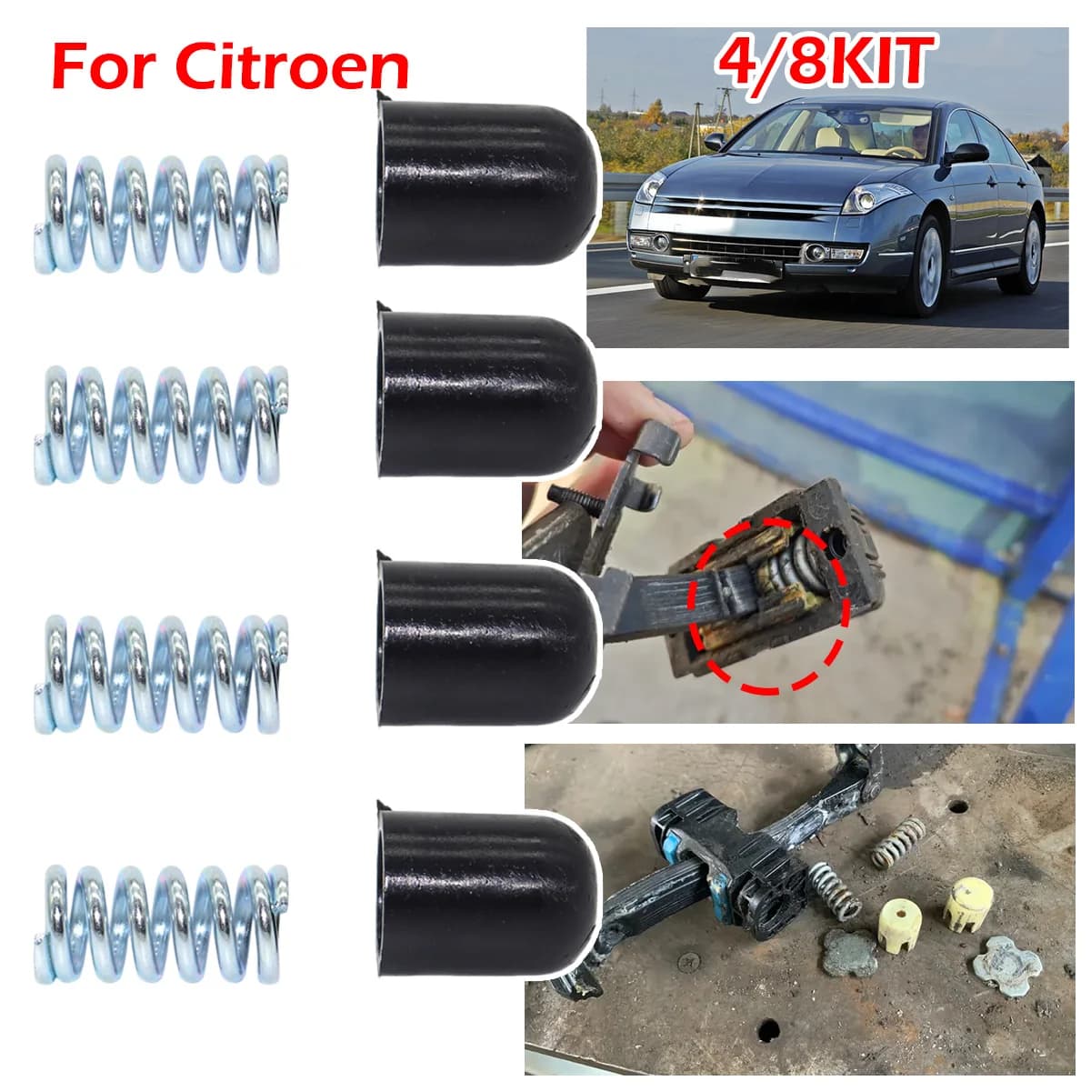 Kit di riparazione limitatore di apertura portiera auto 4/8 pezzi con clip a molla ammortizzante per Citroen C6 I TD 05-2012 JUMPER Peugeot 508 BOXER