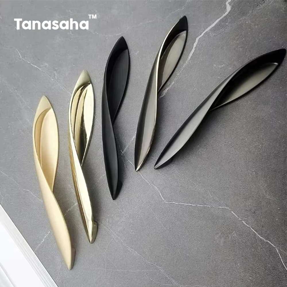 Maniglie per mobili da cucina Maniglie per porte Manopole per armadi e cassetti Maniglie per cassetti interne interne nere in metallo in lega di zinco