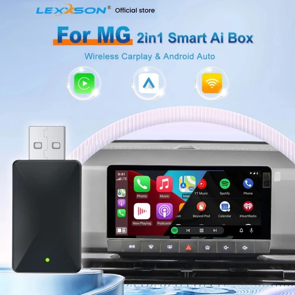 Adattatore Wireless CarPlay Android Auto 2 in1 Smart Dongle Play & Plug per MG GT MG5 RX5 GS ZP ettore MG Ei5 ZS EV Gloster Marvel R