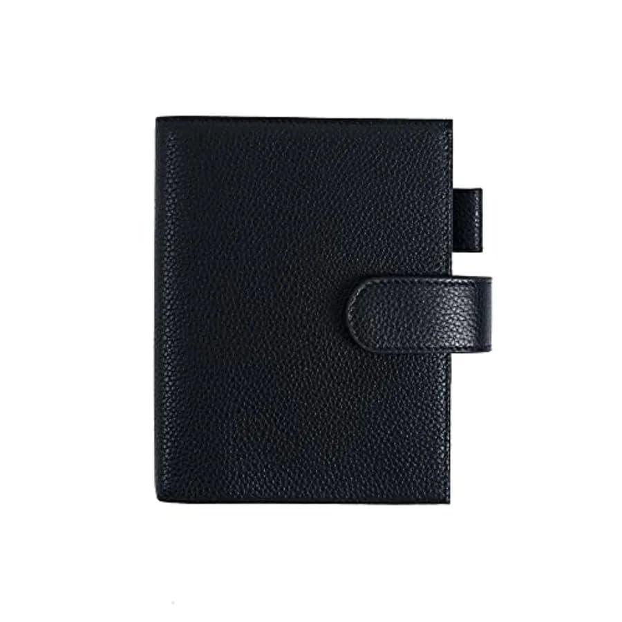 Copertina in Pelle per Quaderni A6 - Compatibile con Hobonichi Original Stalogy e Midori MD Planners, con Porta Penna, Slot per Carte e Tasca Posteriore