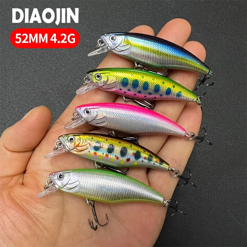 Giappone piccole esche per Minnow Fishing Lure Stream Bait 4.2g 52mm che affonda lentamente Minnow Mini Hard Bait per trespolo trota Bass