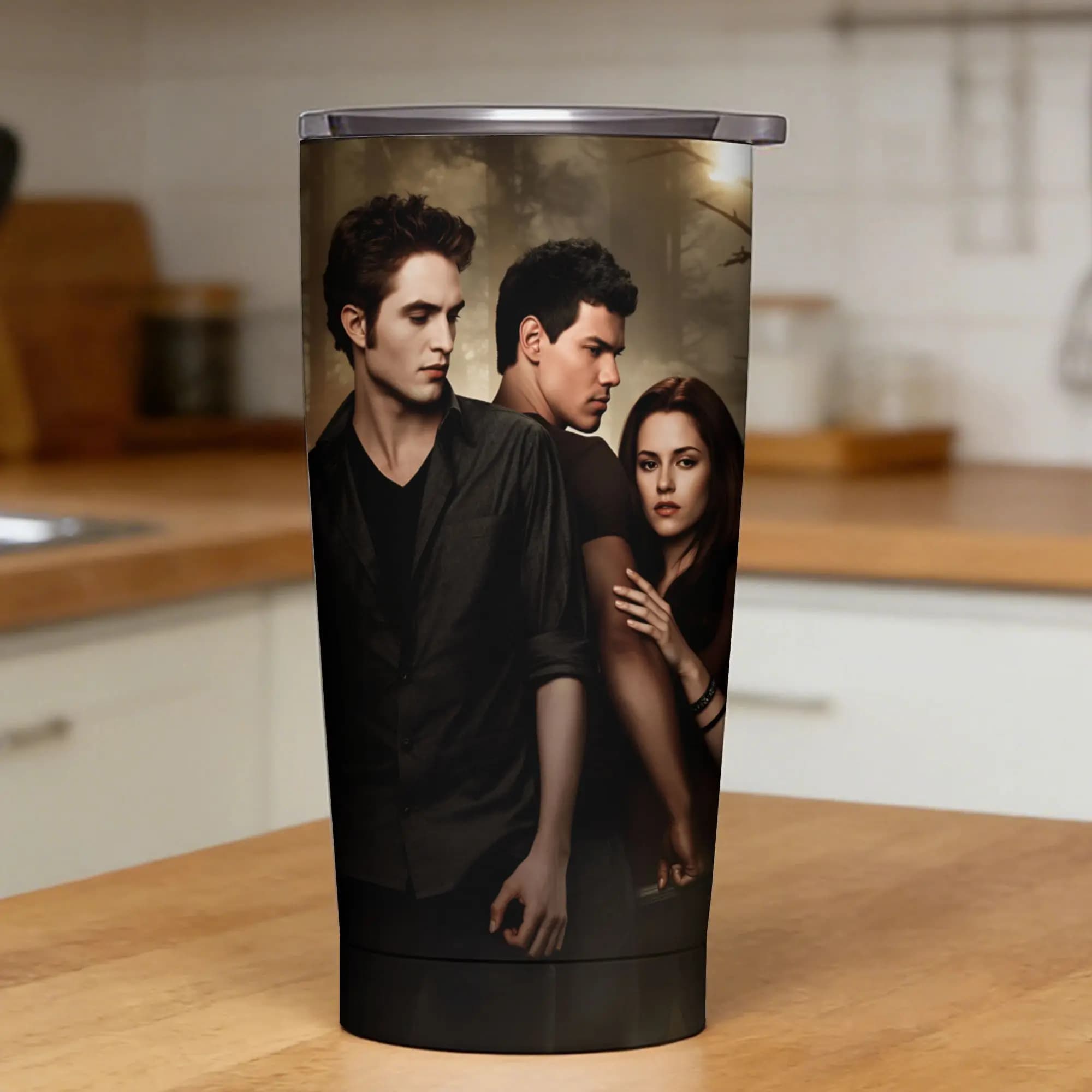 Bicchiere Termico Edward Cullen, Tazze Isolate in Acciaio Inox per Bevande Calde e Fredde, Tazze Personalizzate per Auto
