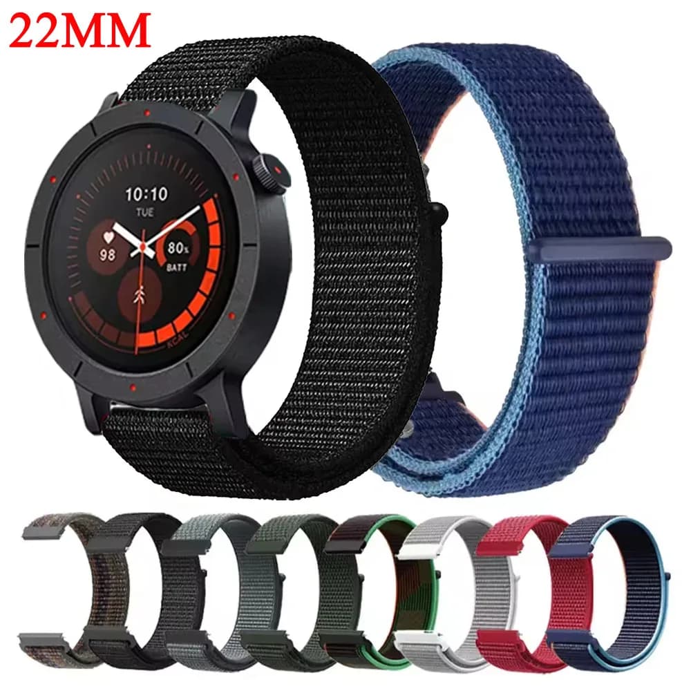 Anello in nylon da 22 mm per CMF By Nothing Watch Pro 3 2 1 Bracciale a fascia per Amazfit Bip 6 5/Redmi 5 Lite/Huawei GT5 GT4 GT3 Cinturino da 46 mm