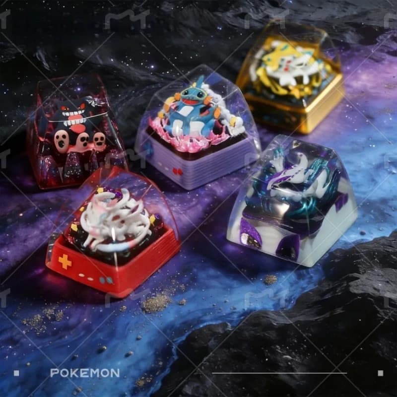 Pokemon Gengar Keycaps Rayquaza Cubone Personalized Customized Mechanical Keyboard Resin Keys Caps Collect Anime Keys Cute Gifts