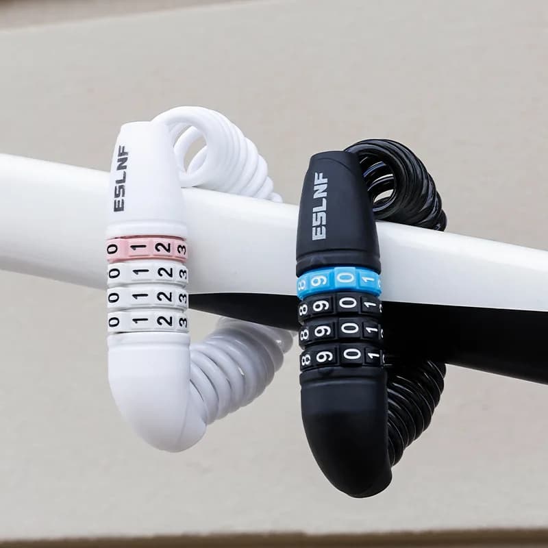 Lucchetto a Combinazione a 4 Cifre per Bicicletta, Antifurto Portatile, Lucchetto per Casco Bici Elettrica, Mini Lucchetto a Catena per Bici da Montagna e da Strada