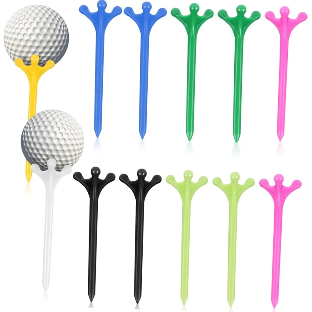 5 pezzi/set tee da golf in plastica ABS, ricambio per campo di guida, colpire, accessori per mazze da allenamento, multicolore