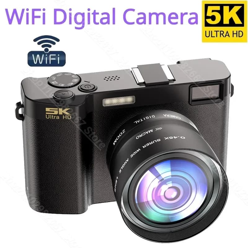 Professional digital camera 5K Webcam WIFI Zoom digital wide-angle camera 64MP Photography Vlog video recorder with 3 inch screen