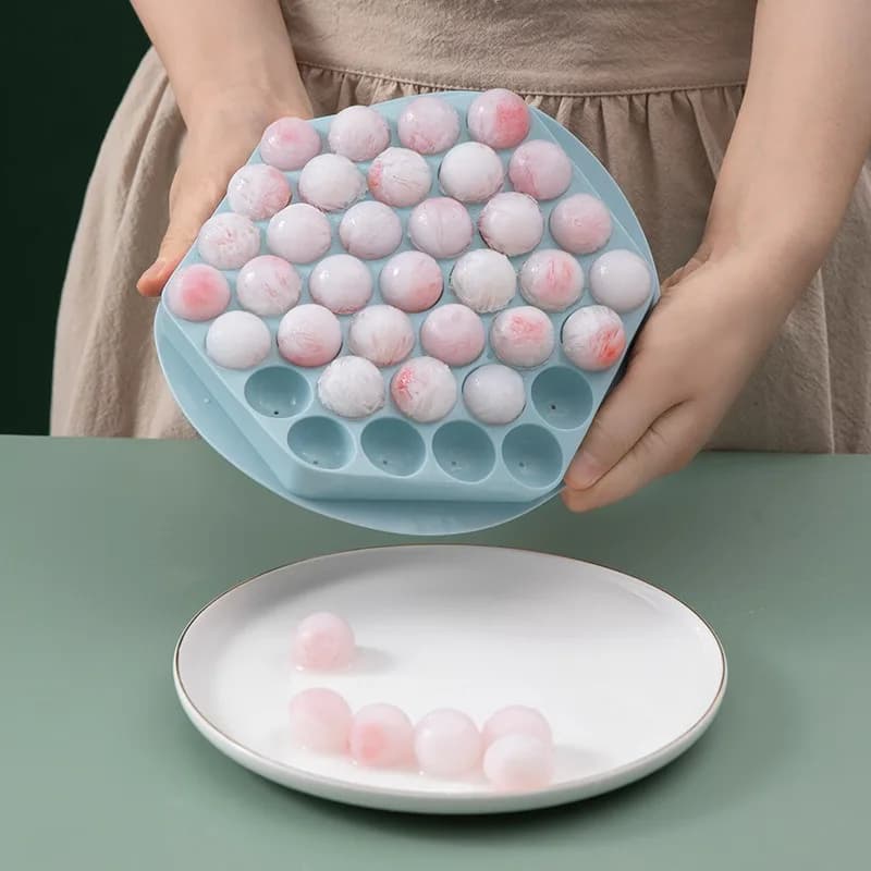 Stampo per Sfere di Ghiaccio, Vassoio per Cubetti di Ghiaccio a Congelamento Rapido, Contenitore per la Produzione di Ghiaccio Domestico, Macchina per Ghiaccio Portatile per Uso Domestico