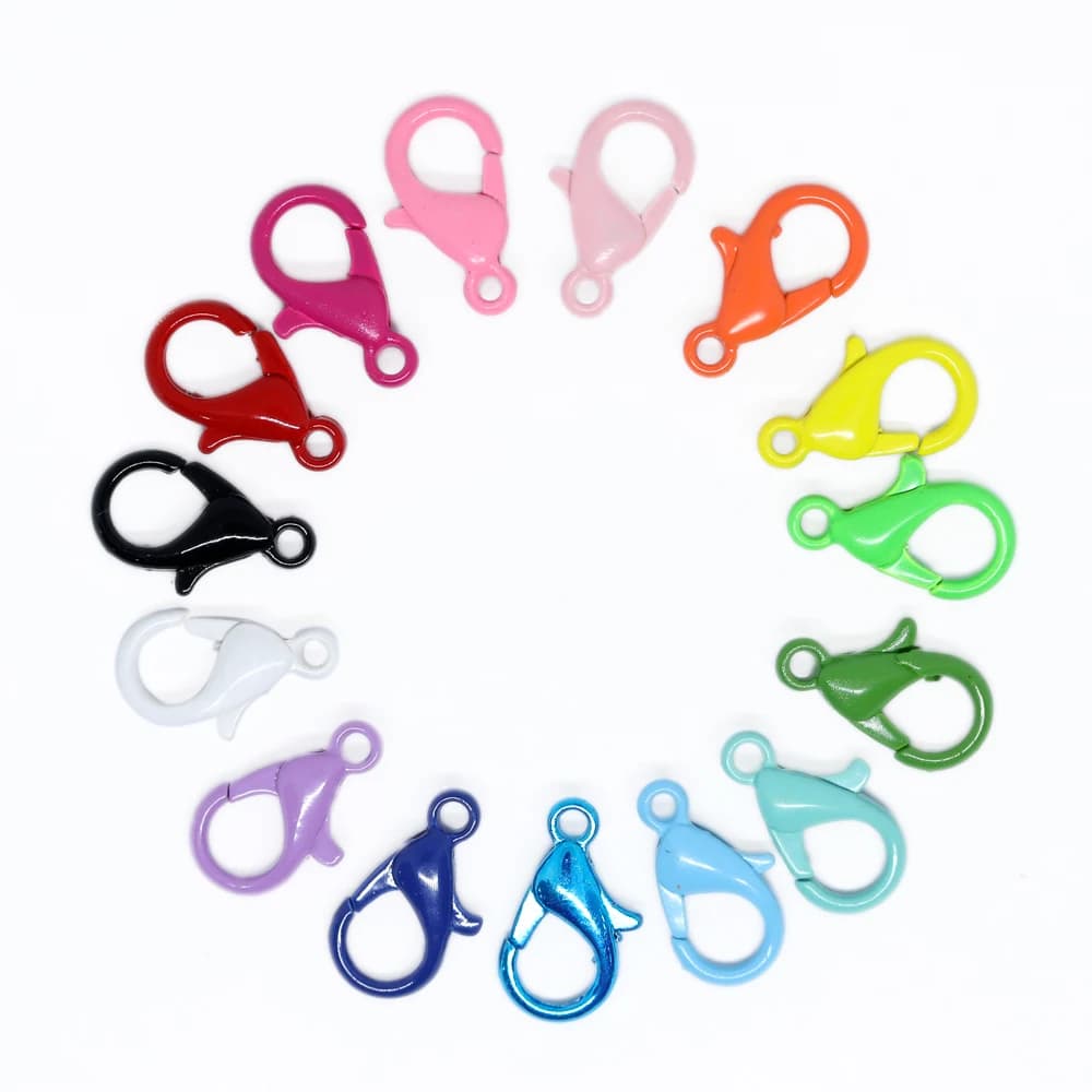 13 colori 12/14/16/21mm misti moschettone ganci portachiavi fibbia a molla connettori terminali per creazione di gioielli accessori catena fai da te