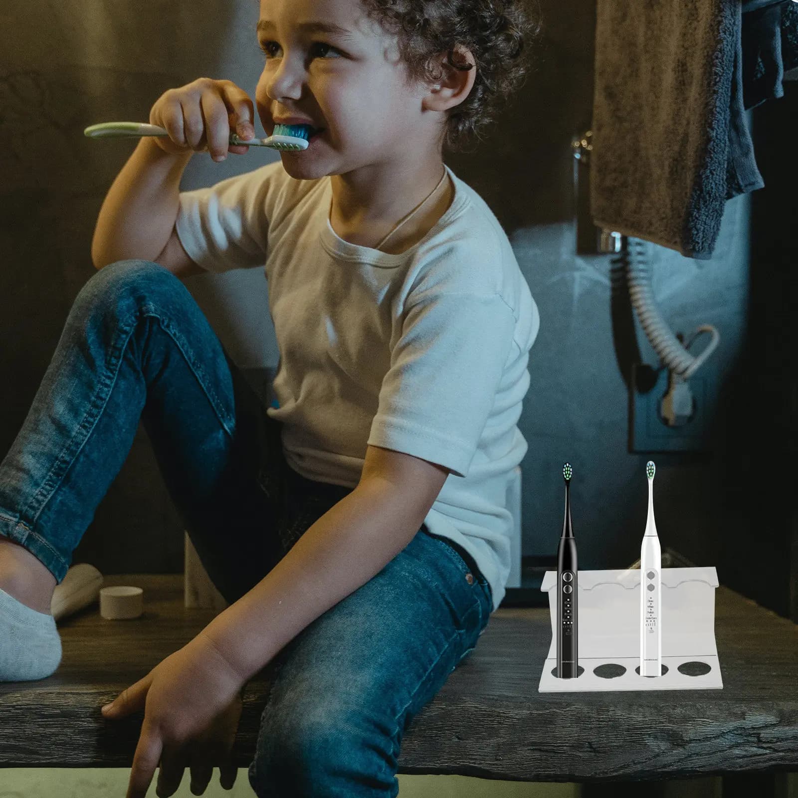 Espositore in Acrilico per Spazzolino Elettrico e Rasoio, Porta Strumenti per la Pulizia, Organizzatore Decorativo per la Casa