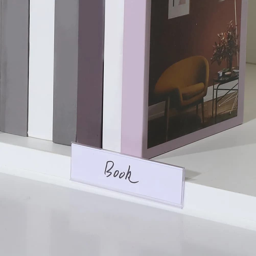 30 set di etichette autoadesive trasparenti, etichette per prezzi in PVC, design piatto, per supermercati, uffici, biblioteche, supporti per display
