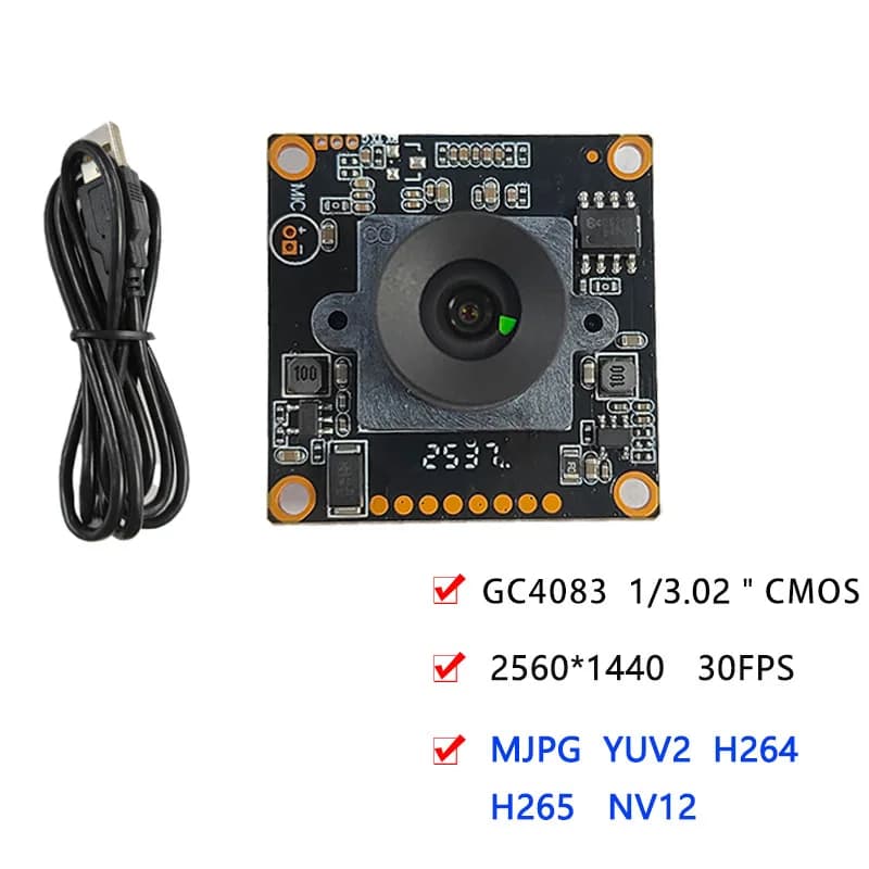 Mini CCTV 4MP 2560*1440 30FPS H265 with CMOS GC4083 UVC sensor for PC, Laptop, Android