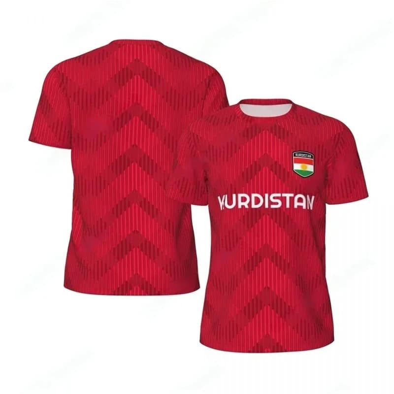Fashion T-shirts with Ezidi Flag Graphics, Men's Football Mesh, 3D Trend with National Printed Emblem, Rapid Drying Sport T-shirt, Top 2