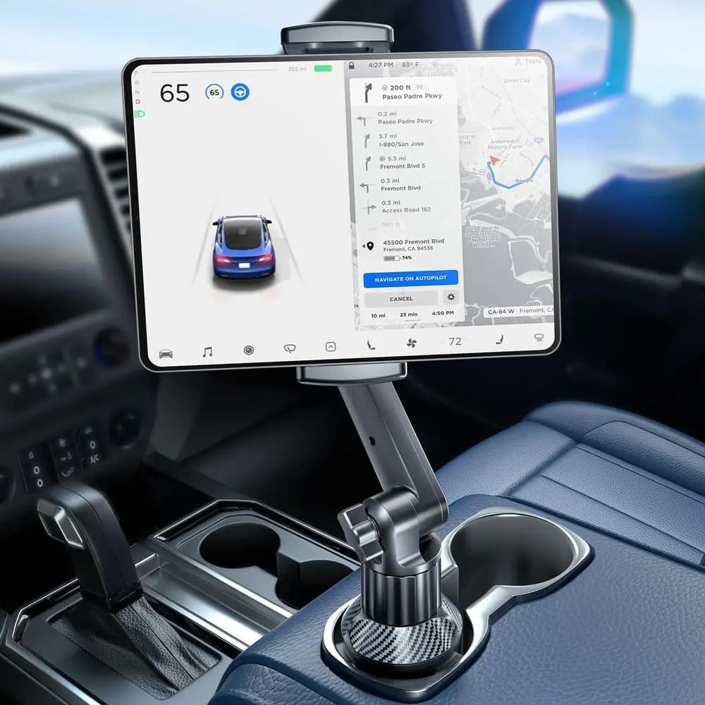 Supporto Universale per Tablet e Auto con Morsetto Regolabile e Altezza Variabile per Dispositivi da 6-12.9 Pollici