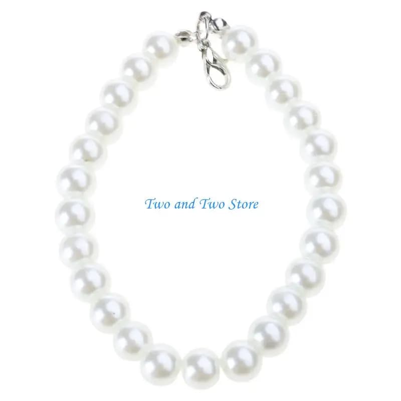 HX6F Elegante catena perle con maniche per carte, collana, portachiavi, accessorio per borse gioielli alla