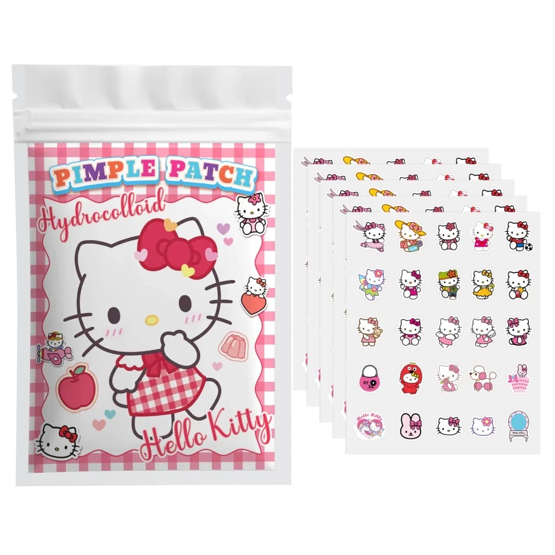 125PCS hello kitty Acne patches, facial acne patches, hydrogel acne removal patches, concealer