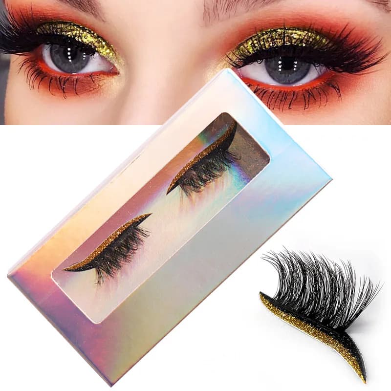 Colorful Eyeshadow Palette with False Eyelashes, Lazy Makeup Set No Eyeliner Required Easy Daily Cosmetic Kit
