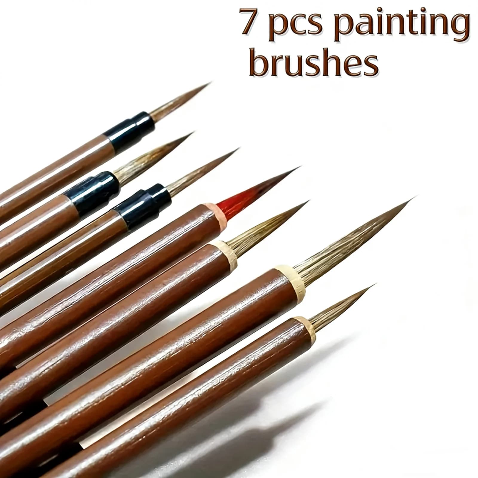 Set of 7 Fine Line Art Brushes - Digital Painting Tool for Intricate Artwork, Chinese Calligraphy, And Precise Designs