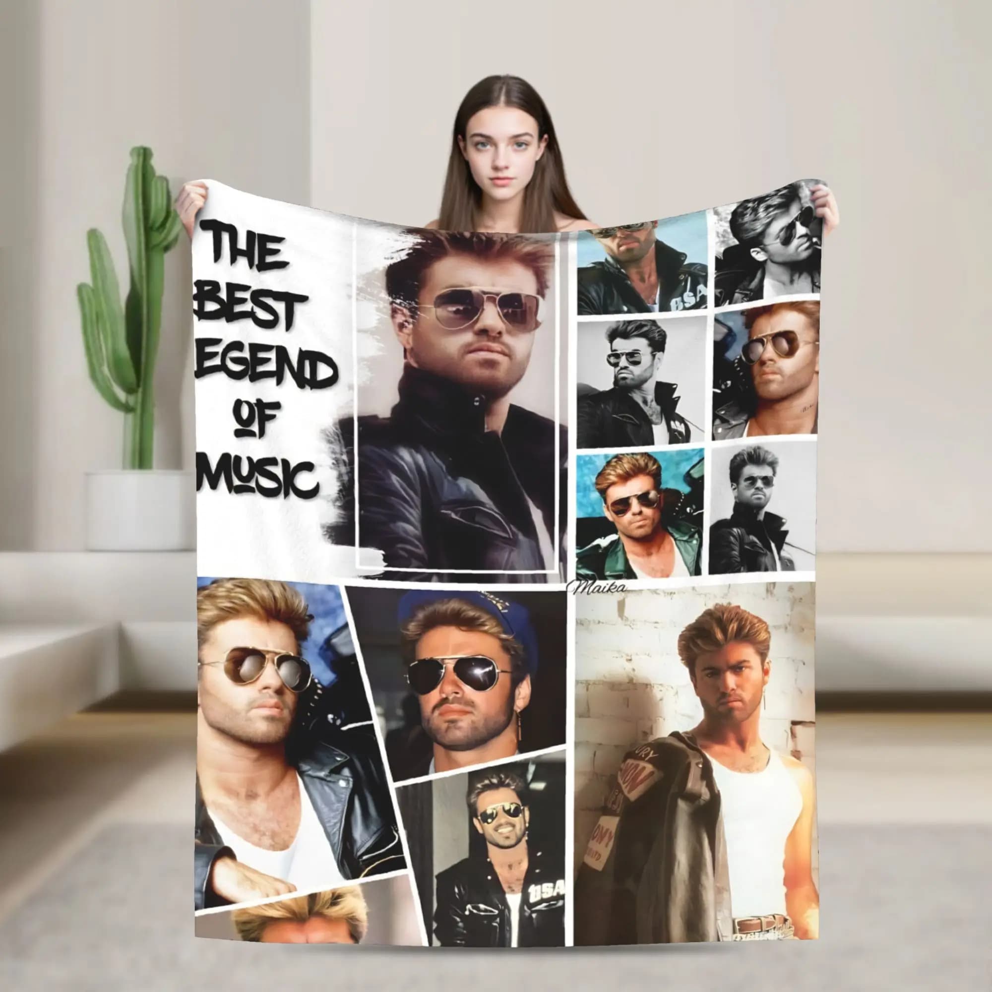 George Michael Music Blanket Quality Warm Soft Throw Blanket Winter Travel Office Couch Chair Sofa Bed Fashion Bedspread