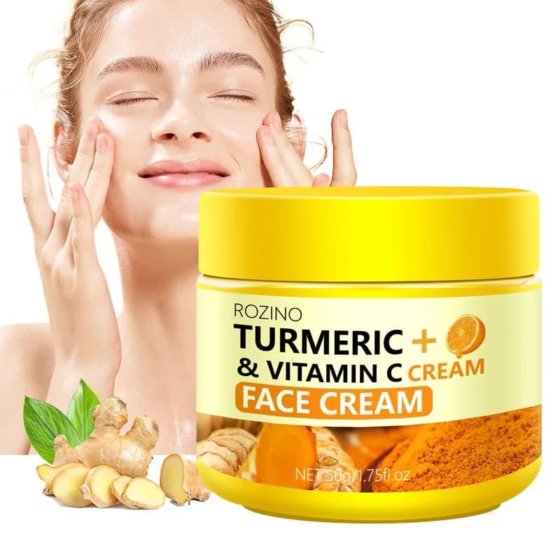Crema VC alla curcuma Leviga le rughe Collagene Acido ialuronico Migliora la pelle opaca e secca Crema idratante per il controllo dell'olio 60g