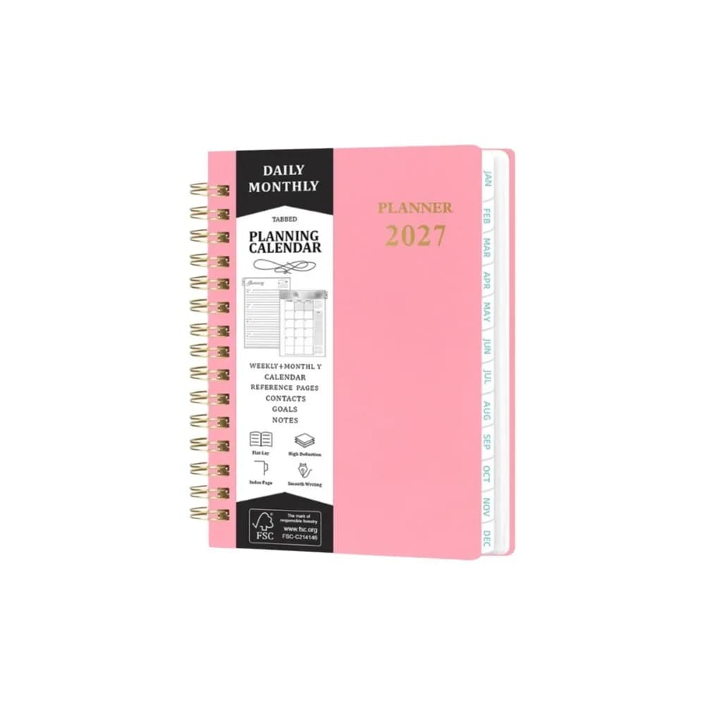 A5 2027 Yearly Planner Notebook Thick Paper Portable A5 Agenda Planning Notebook 365 Days Diary Plan Efficiency