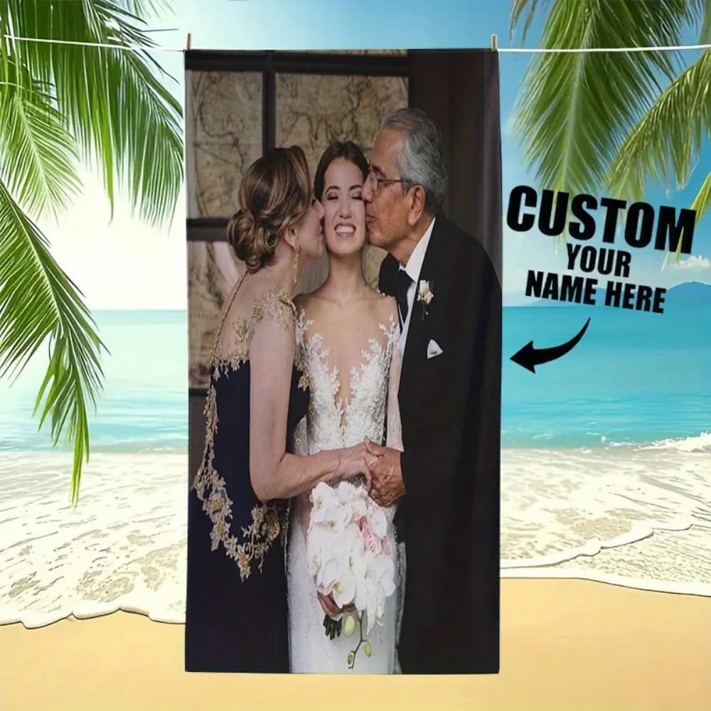 1 asciugamano da spiaggia personalizzato con foto, morbido e ad asciugatura rapida, perfetto per mare, piscina, bagno, campeggio, viaggi, yoga e fitness
