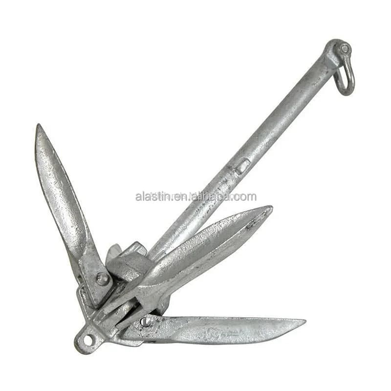 Marine Folding Hot Dip Galvanized Grapnel Anchor B Type With Shackle For Boat