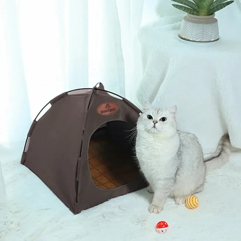 Booteely Tenda nido per gatti pieghevole da campeggio nido per animali traspirante all'aperto, versatile tutto l'anno, attrezzatura da campeggio per animali domestici