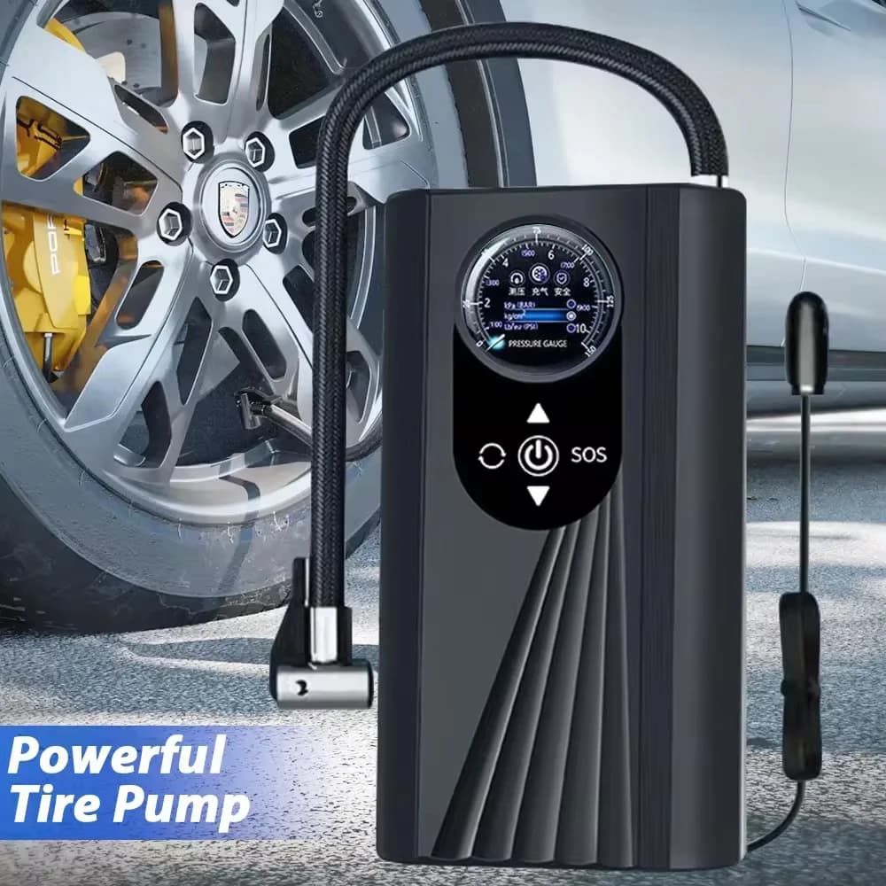 12V Pompa di Aria Gonfiatore di Pneumatici Compressore Portatile Digitale Cordless Auto Gonfiatore di Pneumatici Per Palle di Bicicletta Moto Auto Bici amagi