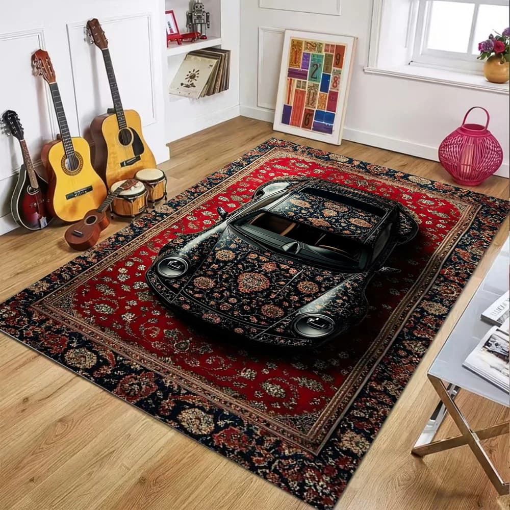 Serie di tappeti decorati per auto e tappeti, antiscivolo, morbidi, facili da pulire, ideali per la casa, il salotto, la casa delle vacanze, accattivanti tappeti decorativi