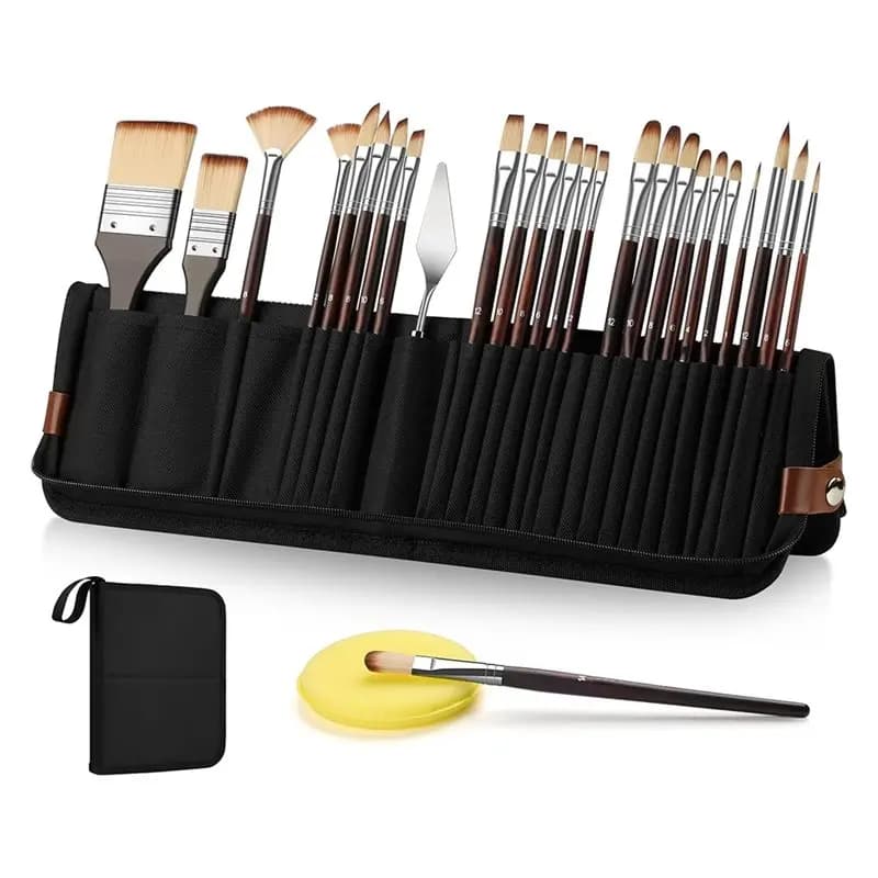 BHBD-Professional Paint Brush Set 1 Set 26Pcs For Artists For Acrylic Oil,Face Painting