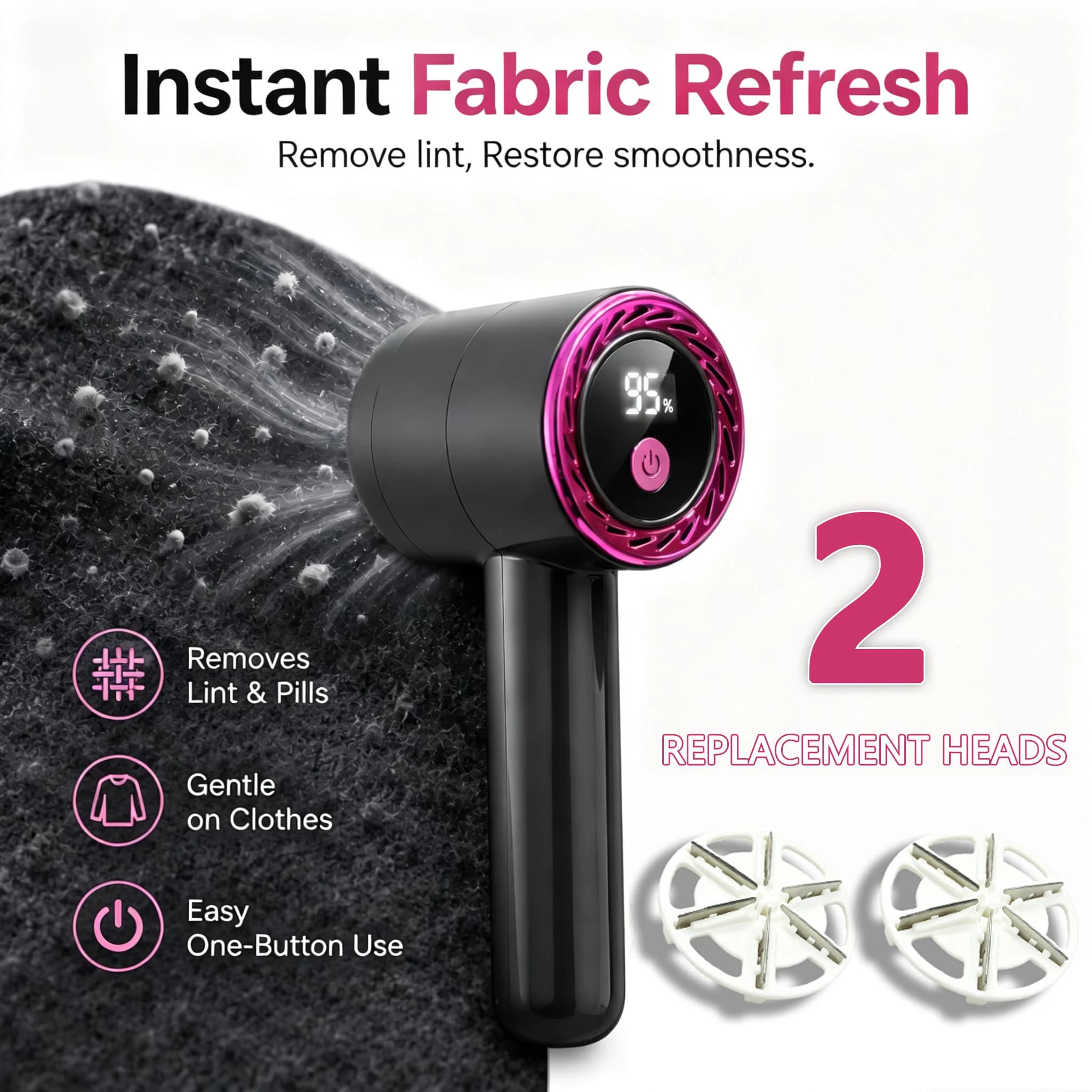 2-Blades Electric Lint Remover for Clothing Rechargeable Fabric Shaver Hair Ball Trimmer Fuzz Remover for Home Use 2026 New