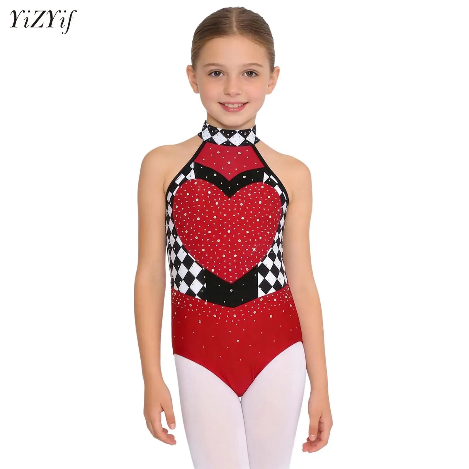 Costume da clown da circo per ragazze, circo, direttore di circo, con scollo all'americana, strass, gonna a quadri, body, tuta, performance per feste a tema Halloween