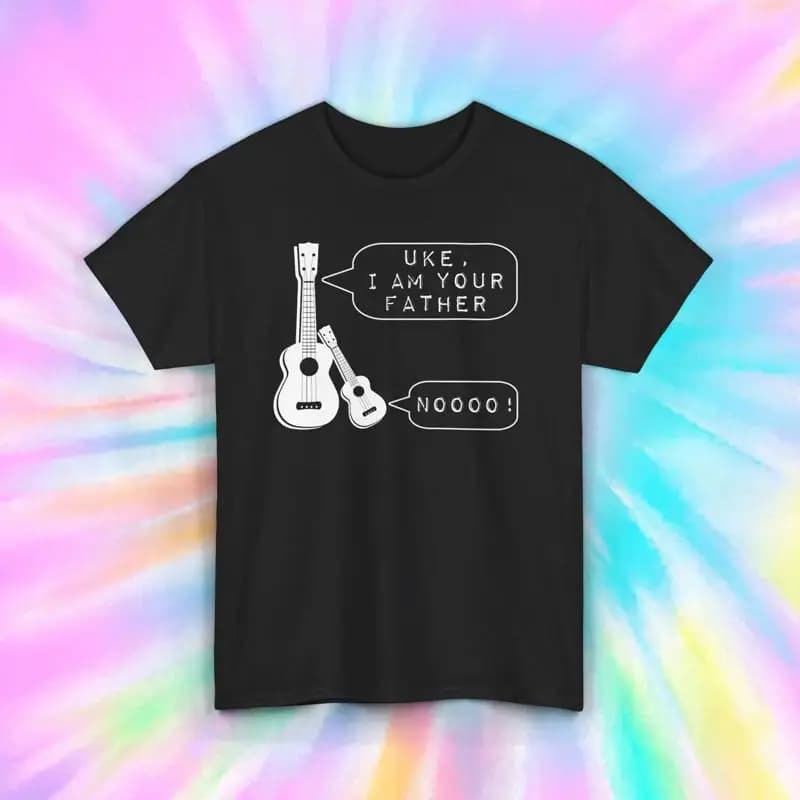 Uke I Am Your Father T Shirt Divertente Ukulele Chitarra Musica Umorismo