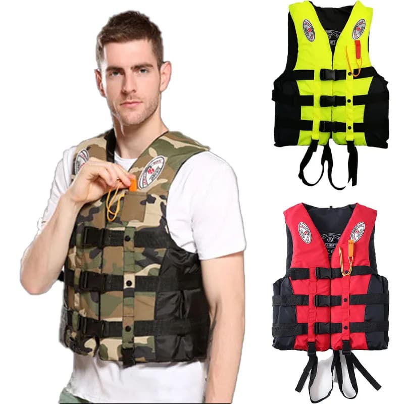 Nuoto Canottaggio Sci Gilet da guida Tuta di sopravvivenza di sicurezza sull'acqua Giubbotto di salvataggio universale per bambini adulti