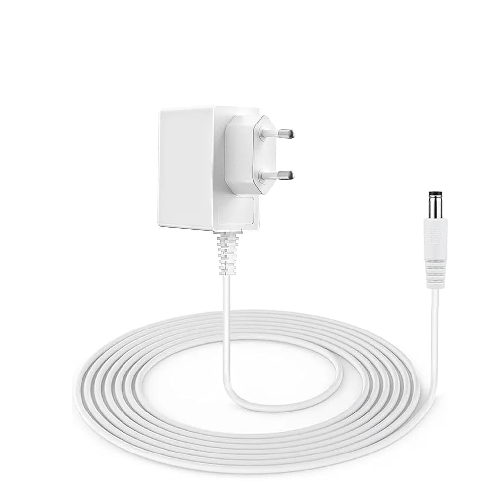 Alimentatore 24V 1.5A Bianco con Spina EU, Caricatore da Parete AC-DC per Telecamere di Sicurezza CCTV, Strisce LED, Altoparlanti da Scrivania, Router, Stampanti