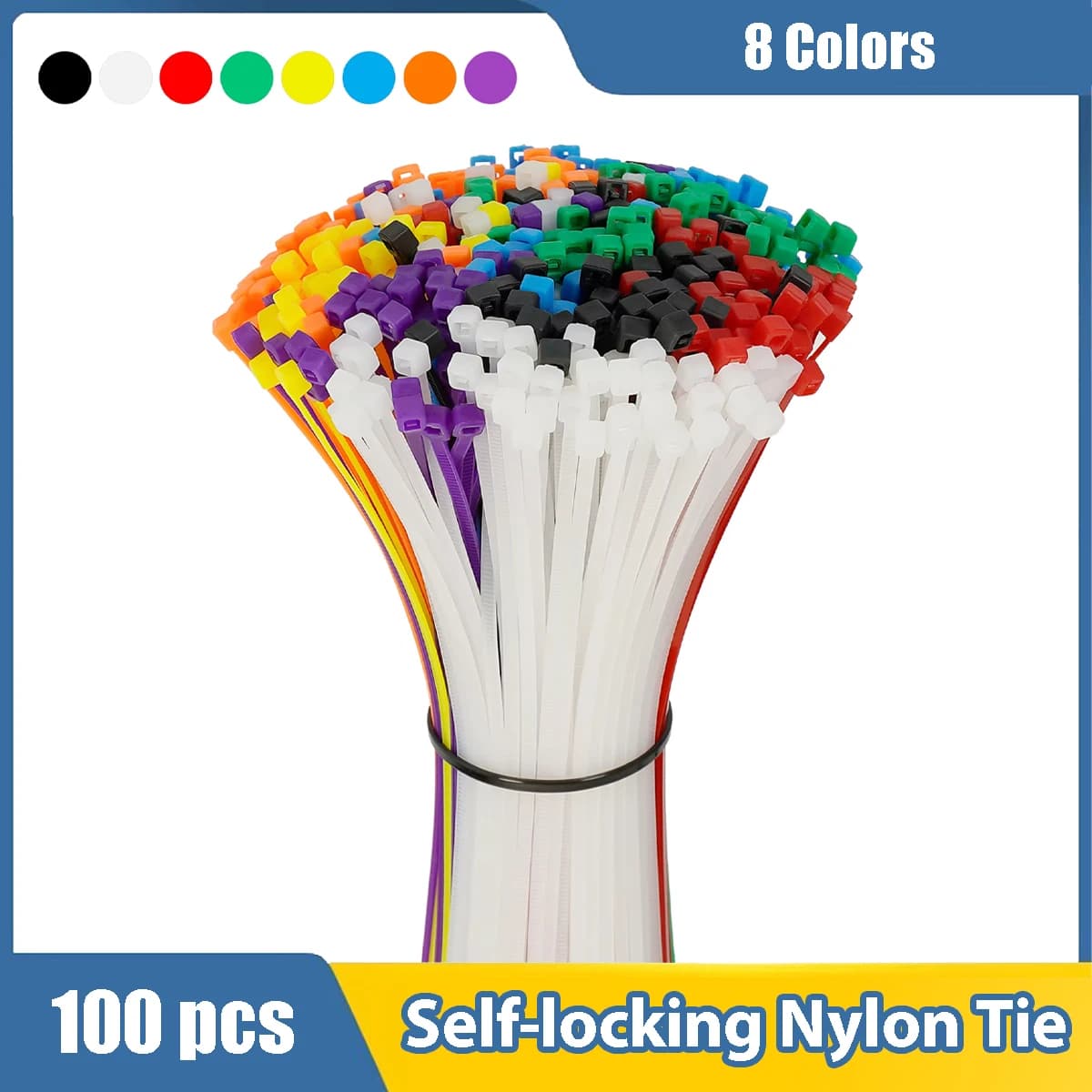 Self locking Plastic Nylon Tie Portable Gardening Strapping Zip Ties Plant Fixing Adjustable Fastening Strap Cable 3x200mm