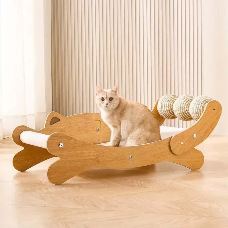 Cat Scratching Board with Replaceable Pad - Large Hammock-Style Scratching Bed Protects Furniture, Ideal Kitten Gift
