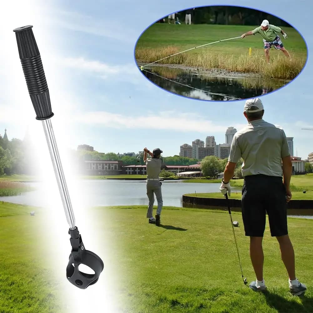 Golf Ball Retriever Telescopic for Water with Automatic Locking Scoop Ball Retriever Tool Golf with Grabber Tool