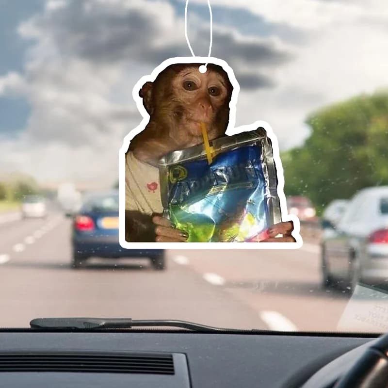 1/3pcs Funny Monkey Design Deodorant for Car Rear Mirror for Car Hanger Aromatherapy Tablet Deodorant for Cars for Men and Women