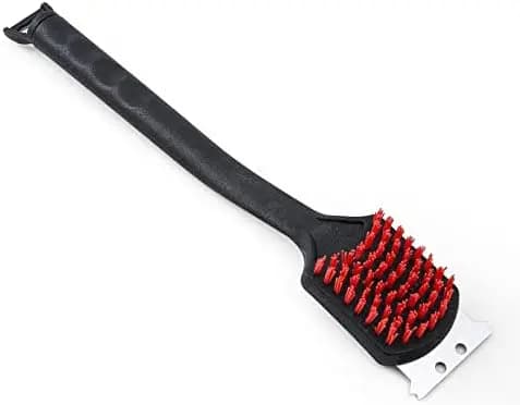Spazzola per la pulizia del barbecue Kingsford da 17 pollici, resistente, con setole in nylon e apribottiglie