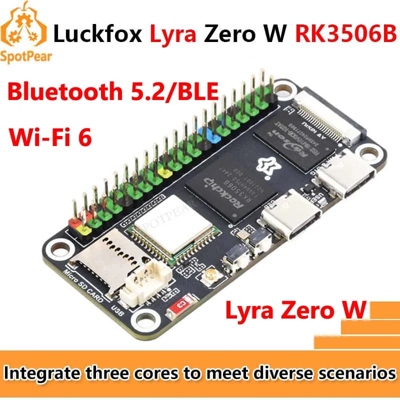 Linux Luckfox Lyra Zero W RK3506B Rockchip card for display size MIPI/ DSI compatible with Raspberry Pi Zero