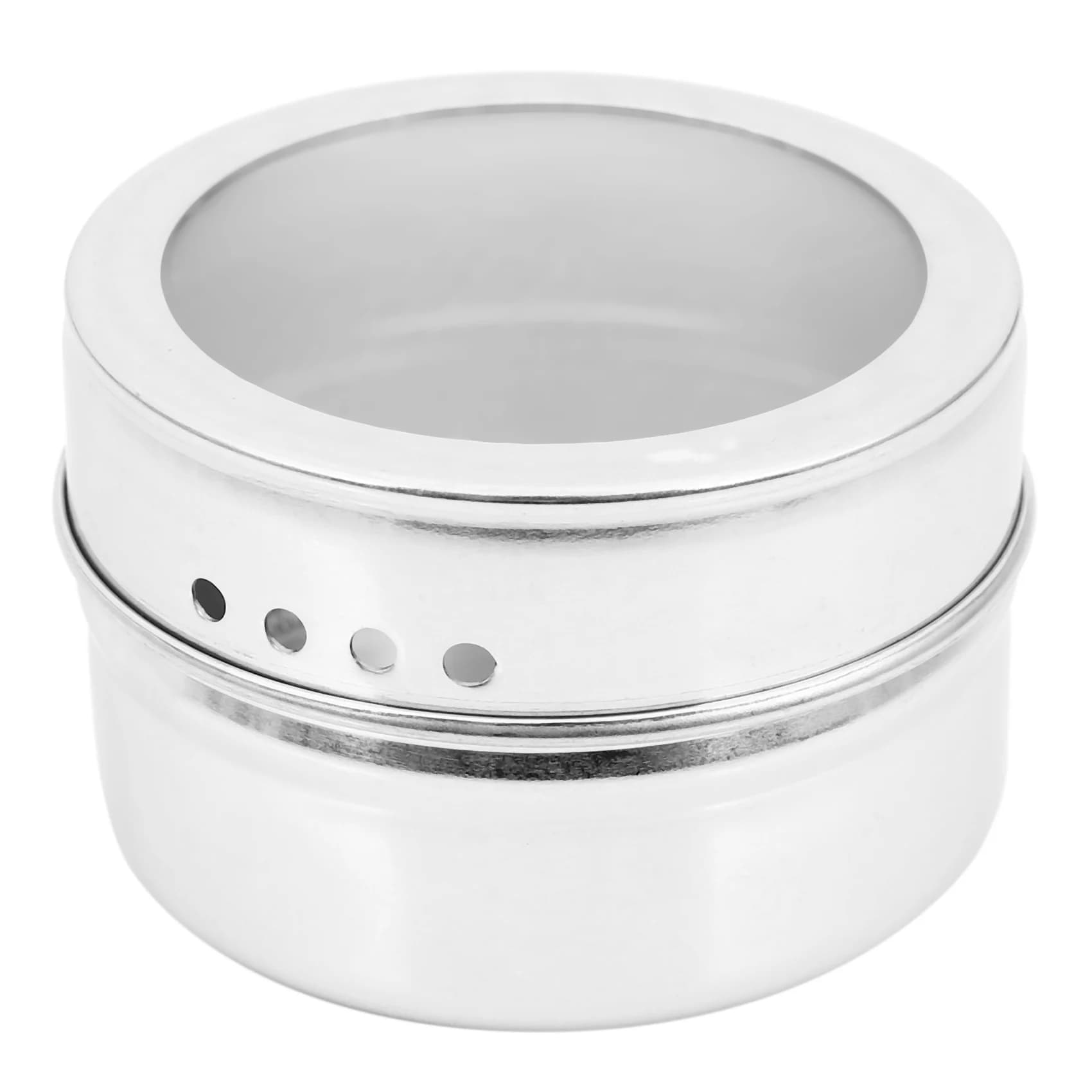 ABVT-12 Pz/set Coperchio Trasparente Barattolo di Spezie Magnetico Contenitore di Salsa di Spezie in Acciaio Inox Pentole Porta Condimenti da Cucina