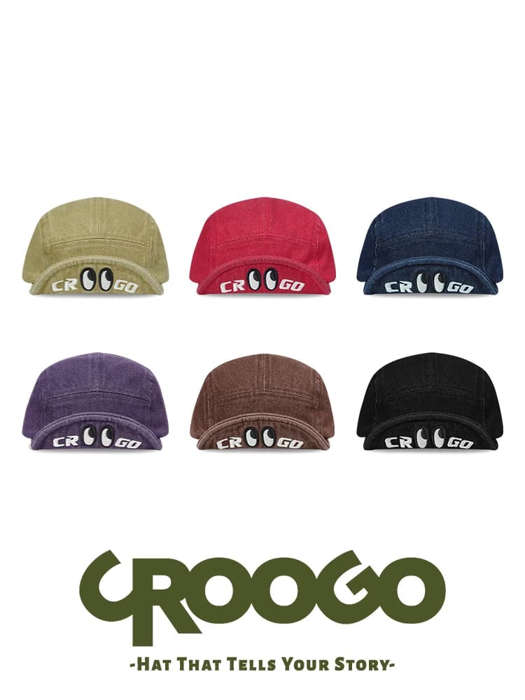 CROOGO Kids Baseball Cap Embroidered Eye Street Dance Hat Adjustable Soft Brim Sunshade Cap for Boys And Girls in Red