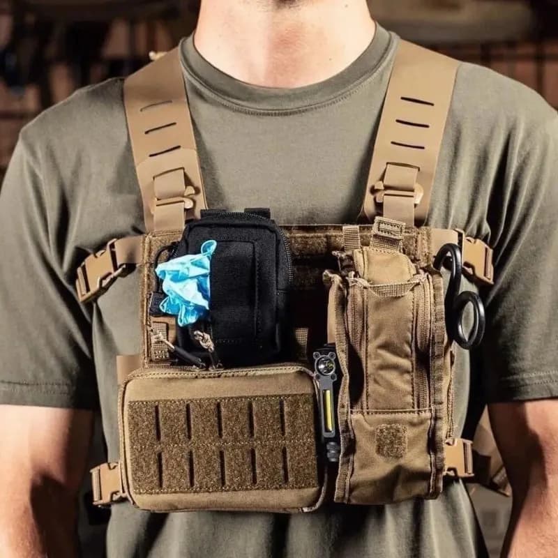 Guanti da cintura in nylon resistente Custodia multifunzionale Custodia per accessori portatile Molle Borsa per guanti in lattice tinta unita Moneta