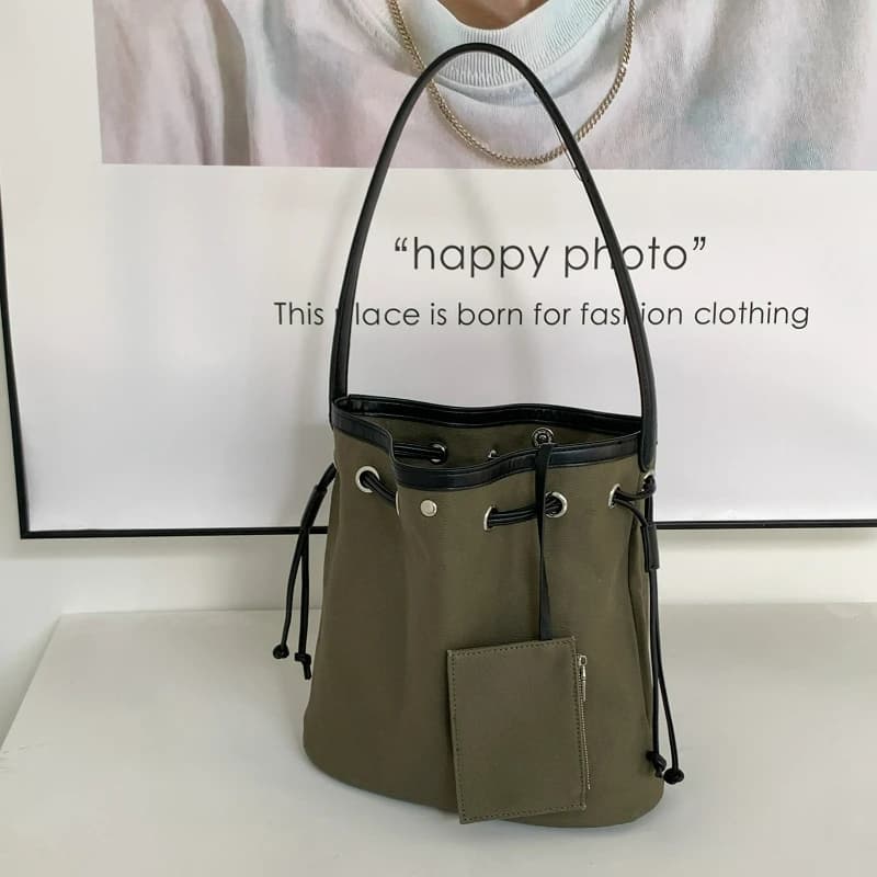 Collezione di Borse a Spalla Semplici e Trendy in Stile Coreano, Borsa a Secchiello con Manico Comodo e Versatile, Borsa Composita Spaziosa per Pendolari