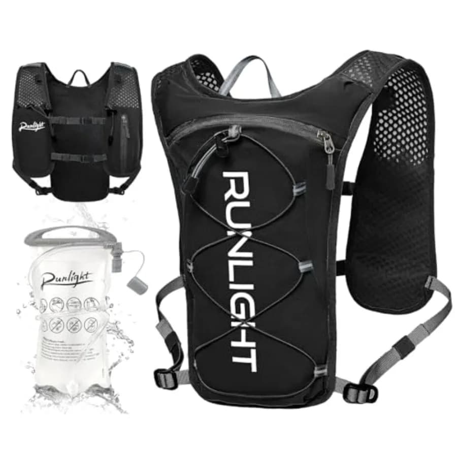 Gilet da Corsa per Donna e Uomo, Zaino Leggero per Idratazione con Sacca d'Acqua da 1,5L, Daypack Idrico per Escursionismo, Trail, Sci