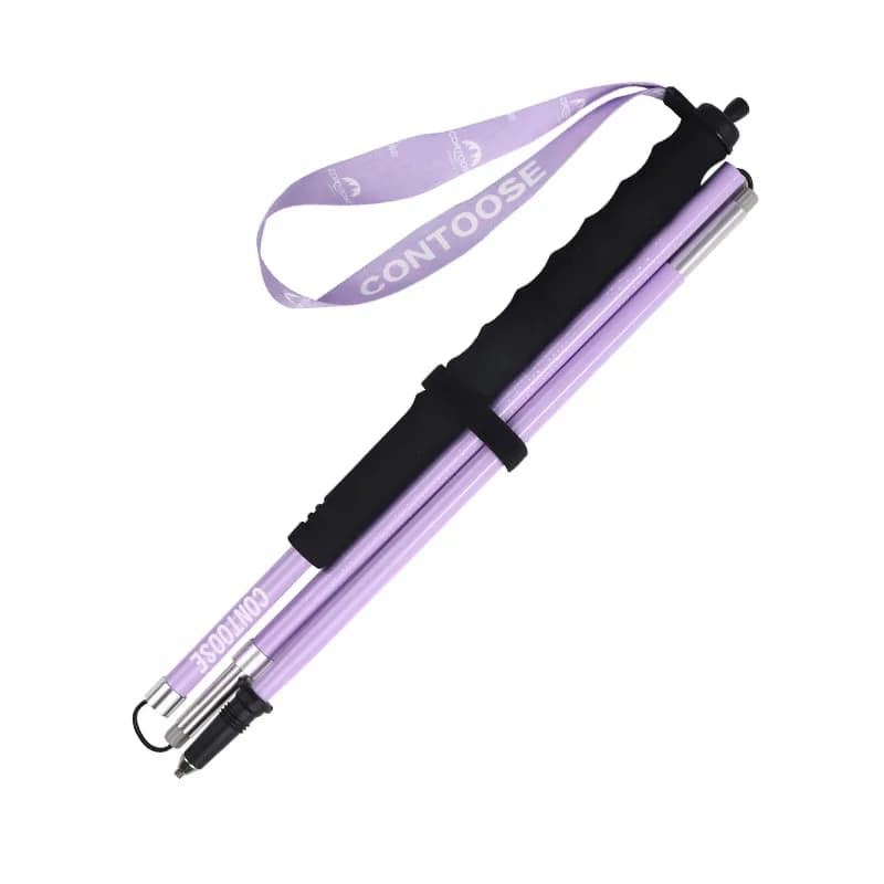 Children Folding Trekking Pole Single Hiking Stick Lightweight Aluminum Alloy Adjustable Outdoor Hiking Equipment Portable Cane