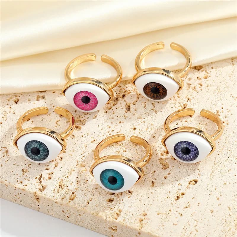 Fashion Funny Devil Eye Rings for Men Women apertura regolabile Punk Finger Rings accessori per gioielli Hip Hop regali